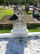 Thomas MORAN,
died 28 Oct 1947 aged 72 years;
Johanna MORAN,
died 6 June 1974 aged 91 years;
Gleneagle Catholic cemetery, Beaudesert Shire