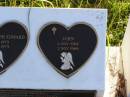 Bryan David,
9 Oct 1964 - 1 Mar 1969;
Peter Joseph Edward,
9 June 1975 - 11 June 1975;
John,
2 Nov 1969 - 2 Nov 1969;
children of Bryan & Phyl SLATTERY;
Gleneagle Catholic cemetery, Beaudesert Shire