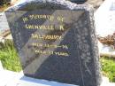 Grenville A. SALISBURY,
died 13-8-70 aged 77 years;
Gleneagle Catholic cemetery, Beaudesert Shire
