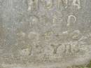 Mona RILEY,
died 29-8-72 aged 73 years;
Goomeri cemetery, Kilkivan Shire