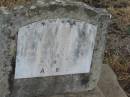 Emma Dora PEARSON,
wife,
died 15 March 1949 aged 68 years;
Greenmount cemetery, Cambooya Shire