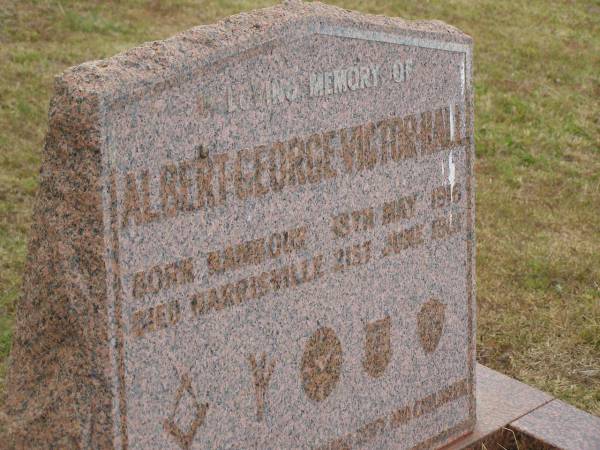 Albert George Victor HALL  | b: Nambour 18 May 1916  | d: Harrisville 21 Jun 1981  | Harrisville Cemetery - Scenic Rim Regional Council  | 