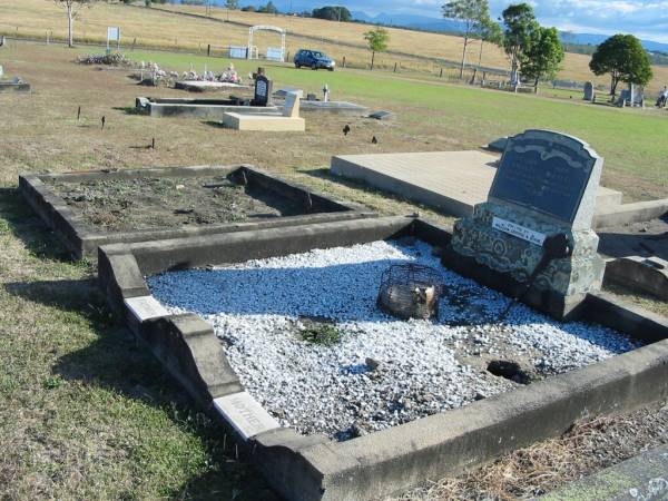 William RACKLEY  | d: 14 Dec 1932, aged 80  | Mira RACKLEY  | d: 31 Oct 1939, aged 90  | Erected by William, George and Anne  |   | Harrisville Cemetery - Scenic Rim Regional Council  | 