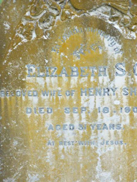 Elizabeth S C (SHELTON)  | (wife of Henry SHELTON  | d: 18 Sep 1901  aged 31  |   | Harrisville Cemetery - Scenic Rim Regional Council  | 