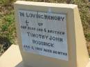 Timothy John RODERICK
d: 5 Jan 1965, aged 20 months
Harrisville Cemetery - Scenic Rim Regional Council