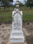 Elizabeth (CARSON)
wife of Hugh R CARSON
d: 2 Feb 1898, aged 30
(son) Joseph Lloyd (CARSON)
aged 4 weeks
Harrisville Cemetery - Scenic Rim Regional Council