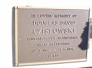 Douglas David CZISLOWSKI,
husband father grandfather great-grandfather,
12-3-1932 - 21-5-1996;
Helidon Catholic cemetery, Gatton Shire