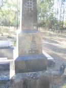 Mary, wife of John HONAN,
died 23 March 1918 aged 74 years;
Catherine, daughter,
died 13 Sept 1920 aged 43 years;
Helidon Catholic cemetery, Gatton Shire