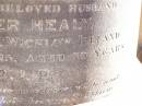 Winifred HEALY,
wife of Peter HEALY of Helidon,
died 9 Oct 1909 aged 66 years;
Peter HEALY, husband,
native of Co Wicklow Ireland,
died 11 Dec 1915 aged 79 years;
Thomas HEALY,
died 1 May 1920 aged 48 years;
James HEALY,
died 11 Jan 1920 aged 32 years;
Helidon Catholic cemetery, Gatton Shire