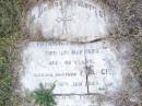 Patrick FLANAGAN,
died 12 May 1893 aged 48 years;
Francis, brother,
died 16 Jan 1923 aged 85 years;
Bridget, wife of Francis FLANAGAN,
died 12 April 1927 aged 87 years;
Neville John LORD, great-grandson,
died 23 Dec 1922 aged 6 weeks;
Helidon Catholic cemetery, Gatton Shire
