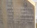 Mathilda HARTWIG,
born 23 March 1840 Pommern Germany,
died 13 Aug 1913 aged 73 years;
Highfields Baptist cemetery, Crows Nest Shire