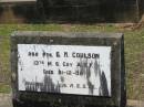 G.M. COULSON,
died 21-12-38;
Howard cemetery, City of Hervey Bay