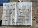 Daniel SHESGREEN,
1855 - 1927;
Bridget,
wife,
1855 - 1937;
Jondaryan cemetery, Jondaryan Shire