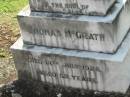 Thomas McGRATH
14 Jul 1926, aged 62
Mary Ellen McGRATH
22 Jul 1941
Kalbar Catholic Cemetery, Boonah Shire