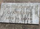 G. KRIESCH, aged 76 years;
Kalbar General Cemetery, Boonah Shire