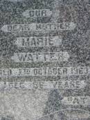 Marie WATTER, mother,
died 7 Oct 1963 aged 86 years;
Robert WATTER, father,
died 8 March 1947 aged 72 years;
Kalbar General Cemetery, Boonah Shire
Research contact: Caitlin Watter
Carl Wilhelm Robert Watter
& his wife Marie Friederike Dorothee nee Prenzler)
She was born in 1877