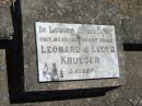 Leonard & Lloyd KRUEGER, infant sons;
Kalbar General Cemetery, Boonah Shire