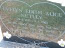 Evelyn Edith Alice NUTLEY,
29-3-1913 - 9-5-2003;
Kalbar General Cemetery, Boonah Shire