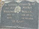 Whilemia WELGE,
died 3 Jan 1931 aged 70 years;
Kalbar General Cemetery, Boonah Shire