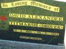 David Alexander TITMARSH (Drover),
12-2-1941 - 29-11-1993;
Kalbar General Cemetery, Boonah Shire