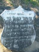 Hannah Matilda NORWOOD, mother,
died 27 July 1925 aged 67 years;
Kalbar General Cemetery, Boonah Shire