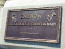 Stella Grace ZAHNOW,
Cordelia Mary ZAHNOW,
21-10-2001;
Kalbar General Cemetery, Boonah Shire