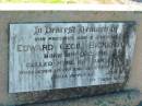 Edward Cecil BICKERTON, son brother,
born 3 Dec 1916 died 15 Jan 1940;
Kalbar General Cemetery, Boonah Shire