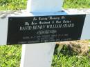 David Henry William SHARD, husband father,
died 31-7-1915 died 27-3-1952,
remembered by wife & children;
Kalbar General Cemetery, Boonah Shire