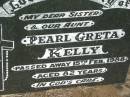 Pearl Greta KELLY, sister aunt,
died 15 Feb 1988 aged 82 years;
Kalbar General Cemetery, Boonah Shire