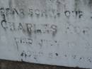 Charles KORNER, son brother,
died 10 July 1964 aged 53 years;
Kalbar General Cemetery, Boonah Shire