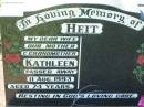 Kathleen HEIT, wife mother grandmother,
died 11 Aug 1993 aged 74 years;
Kalbar General Cemetery, Boonah Shire