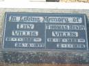Lily VILLIS,
21-1-1892 - 24-8-1977;
Thomas Henry VILLIS,
15-12-1893 - 2-1-1978;
Kalbar General Cemetery, Boonah Shire
