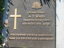 A.T. WARD,
9 Aug 2003 aged 82,
husband father grandfather;
Kalbar General Cemetery, Boonah Shire