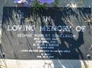George Robert SCHELBACH,
died 27 April 2001 aged 61 years 8 months,
brother brother-in-law uncle;
Kalbar General Cemetery, Boonah Shire