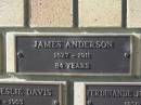 James ANDERSON,
1827 - 1911 aged 84 years;
Engelsburg Methodist Pioneer Cemetery, Kalbar, Boonah Shire