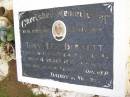 Tony Lee BENNETT,
died 26-12-82 aged 4 years & 10 months,
missed by daddy & mummy;
Kandanga Cemetery, Cooloola Shire