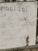 Victor Phillip WILLIAMS, father, 1880 - 1964; Augusta Jane WILLIAMS, mother, 1879 - 1955; Kilkivan cemetery, Kilkivan Shire 