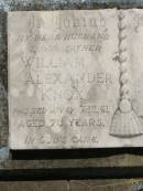 William Alexander KNOX, husband father, died 7-12-61 aged 70 years; Kilkivan cemetery, Kilkivan Shire 