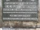 G.E. Elsa MCARTHUR, wife mother, died 26 Dec 1958 aged 65 years; Jim MCARTHUR, father grandfather, died 10 July 1989 aged 80 years; Kilkivan cemetery, Kilkivan Shire 