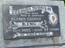 Alfred George KING, son brother, died 6 Oct 1983 aged 33 years; Kilkivan cemetery, Kilkivan Shire 