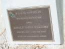 Ronald James WILLIAMS, brother uncle, 15 Dec 1938 - 13 Feb 2007; Kilkivan cemetery, Kilkivan Shire 