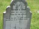 Samuel Edward JONES, husband of Emma Sarah JONES, died 4 Sept 1901 aged 61 years; Art, born 9 March 1891, died 26 Feb 1917; Arthur E. JONES, died 26 Feb 1917 aged 25 years 11 months; Kilkivan cemetery, Kilkivan Shire 