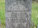 Henry Clarkson ZAHNLEITER, son, born Kilkivan, died Maryborough 21 Feb 1901 aged 31 years; Kilkivan cemetery, Kilkivan Shire 