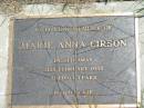 Marie Anna CIRSON, died 21 Feb 1933 aged 63 years; Kilkivan cemetery, Kilkivan Shire 