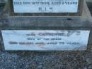 James,
husband of Catherine HUGHES,
died 2 Feb 1921 aged 76 years;
Mary,
daughter,
died 19 Nov 1898 aged 2 years;
Catherine,
wife,
died 11 Nov 1929 aged 74 years;
Killarney cemetery, Warwick Shire