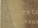 Theophilus HOWELL,
died 11 March 1902 aged 77 years,
born in Wales,
lived in Qld 50 years;
Anne HOWELL,
wife,
died 13 Jan 1927 in 85th year,
residing in Qld 74 years;
Joseph Charles HOWELL,
born Killarney 24-10-1872,
died Brisbane 11-3-1940,
buried Toowong;
William Arthur Melrose Octavius,
son of Theophilus & Ann HOWELL of this place,
died 1 April 1881 aged 11 months 11 days;
Anna Douglas,
wife of T.J. HOWELL Melrose,
died 7 Oct 1928 aged 66 years;
Theophilus John HOWELL,
born Fassifern Qld 15 July 1862,
died Bordertown SA 17 Dec 1935;
Archibald Dunbar HOWELL,
born 17 July 1905,
died 25 March 1934;
Aisla Grace HOWELL,
born 8 Oct 1910,
died 8 Aug 1911;
Killarney cemetery, Warwick Shire