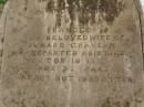 Frances,
wife of Edward GRAYSON,
died 10 Oct 1893 aged 32 years;
Killarney cemetery, Warwick Shire