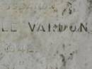 George Little VARDON,
husband,
1876 - 1942;
Killarney cemetery, Warwick Shire