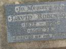 David ROBINSON,
1872 - 1950 aged 78 years,
erected by family;
Killarney cemetery, Warwick Shire