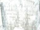 Amanda SCHIMKE, wife mother,
died 28 Jan 1922 aged 49 years;
Lockrose Green Pastures Lutheran Cemetery, Laidley Shire
